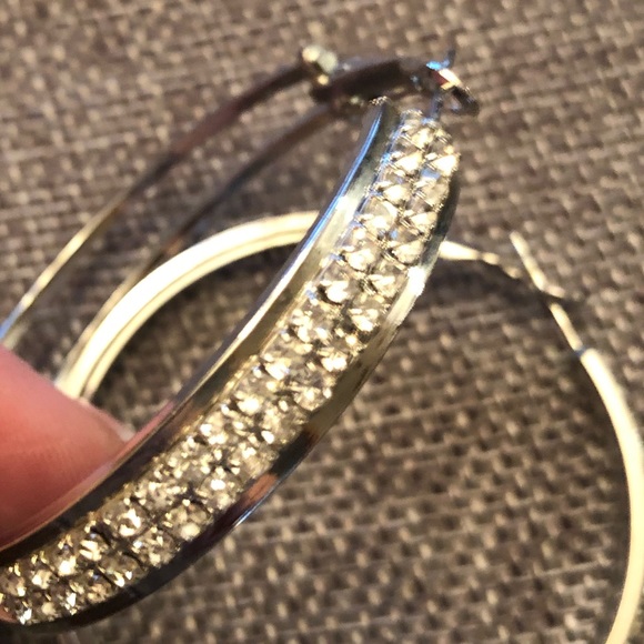 Silver Embellished Drop Earrings - Picture 3 of 7